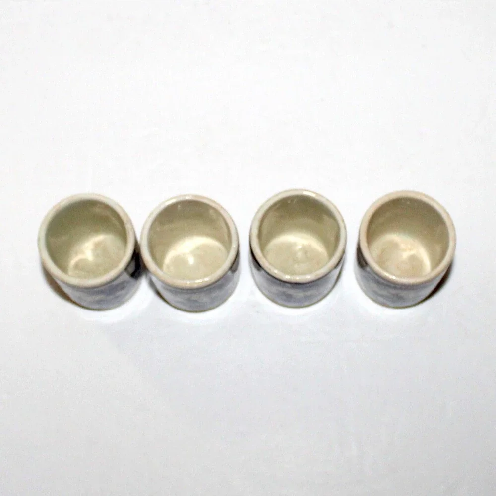 Vintage Vandermint Delft Ceramic Shot Glass Set of 4 Holland white blue